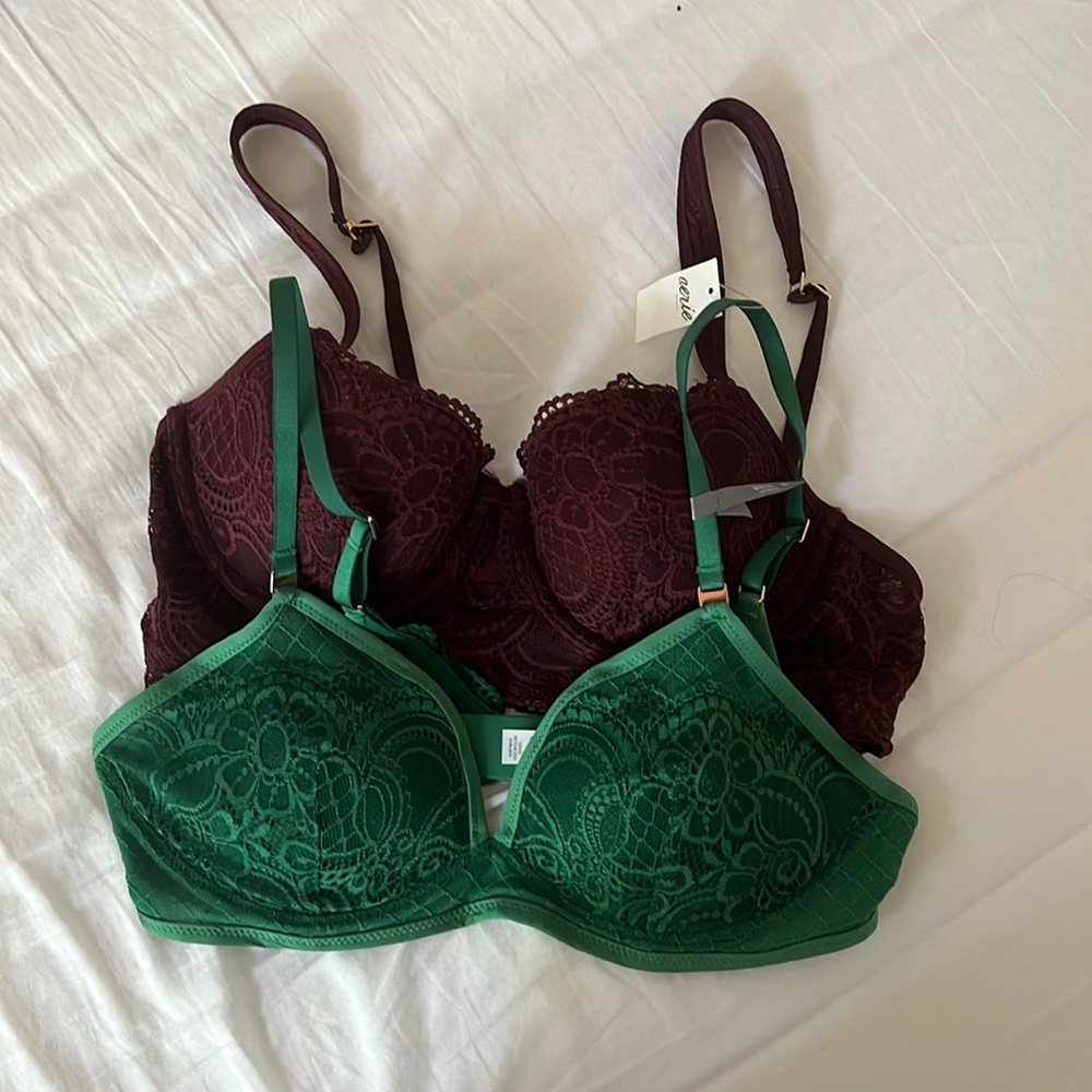 Brand new aerie bra bundle in size 36B colour green and brown